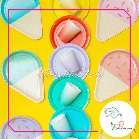 Ice Cream Disposable Paper Plate (Pack of 8)