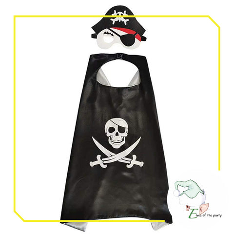 Pirate Cape, Pirate Hat and Eye Patch Costume