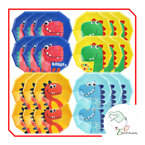 Dinosaur Party Paper Plates (9 inches), Set of 8