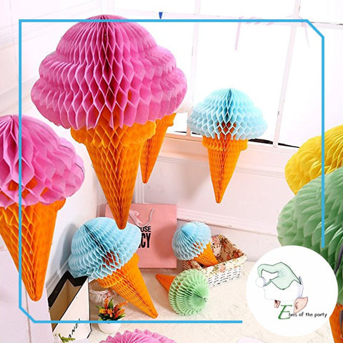 3D Paper Lantern : Ice Cream Honeycomb