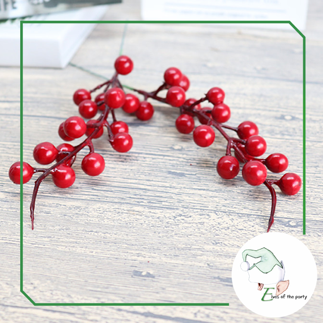 Artificial Berry : 26cm Red Holly Berry Stems – Elves of the Party