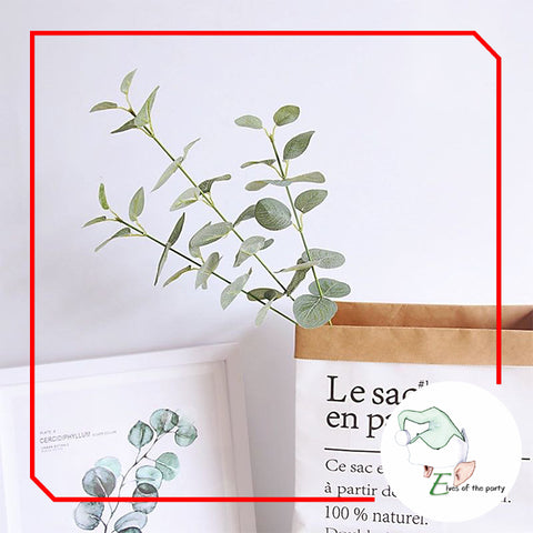Artificial Flowers : Eucalyptus Leaves and Stem Branch