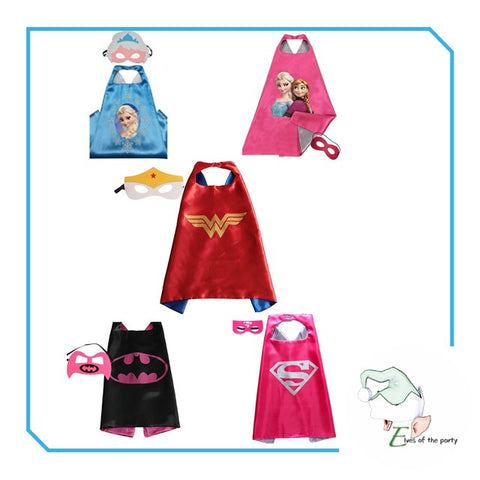 Mask and Cape Costume: Superhero Girl - Avengers / Anna + Elsa / Wonder Woman / Supergirl