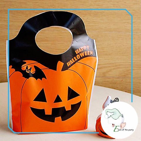 Halloween Pumpkin Plastic Loot Bag (Pack of 25)