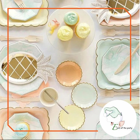 Pastel Party Paper Plates and Cups