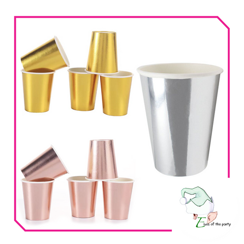 Gold / Red / Rose Gold / Silver Metallic Paper Cups