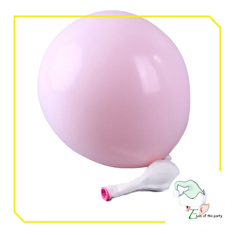 12" Luxe Matte White and Pink (Pink Chalk) Double Stuffed, Double Layer Balloons (50pcs)