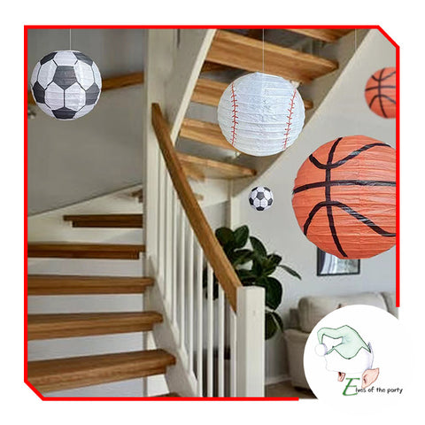 3D Paper Lantern : Basketball / Soccer Ball / Football Sports Ball Hanging Decoration