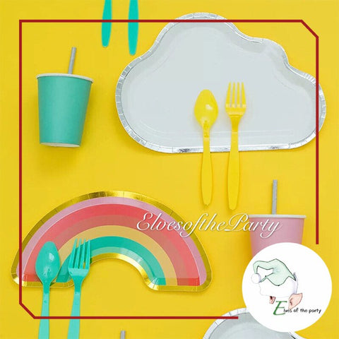 Rainbow, Candy, Cloud Pastel Paper Plate and Cups