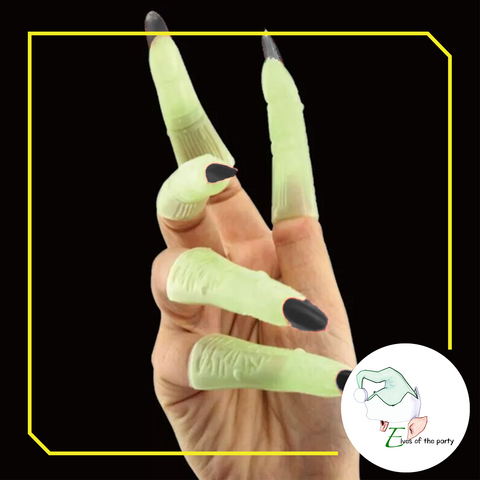 Halloween: Luminous Glow-in-The-Dark Spooky Halloween Fake Witch Nails Costume - 10 Pieces