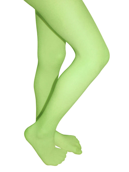 Neon Green 80s Pantyhose Ballet Stockings Peter Pan Costume for Kids