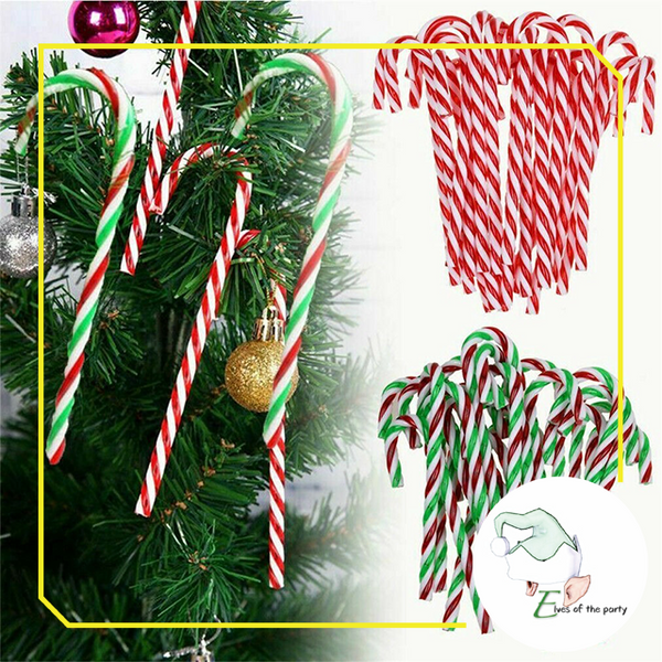 6pc Acrylic Candy Cane Christmas Tree Ornament