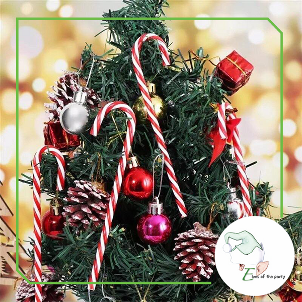 6pc Acrylic Candy Cane Christmas Tree Ornament