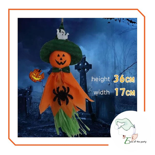 Halloween Decor: White Ghost, Pumpkin and Green Ghost (Pack of 3)